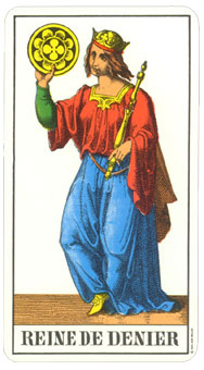 1JJʿ1974 - 1JJ Swiss Tarot 1974 - Ǯ - Queen Of Pentacles