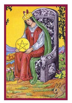 伊壁鸠鲁塔罗牌 - epicurean tarot - 钱币王后 - queen of pentacles