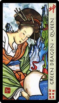 ˮ - Feng Shui Tarot - Ǯ - Queen Of Pentacles