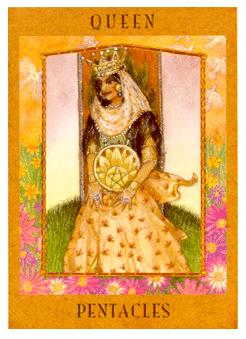 女神塔罗牌 - goddess tarot - 钱币王后 - queen of pentacles