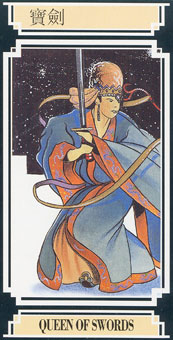  - Golden Dragon Tarot -  - Queen Of Swords