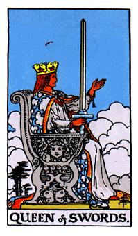 ¡ΰ - Rider Waite Tarot -  - Queen Of Swords