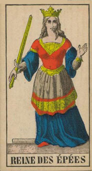 1JJʿ1870 - 1JJ Swiss Tarot 1870 -  - Queen Of Swords