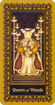 è - Medieval Cat Tarot - Ȩ - Queen Of Wands