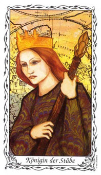 ޵ - Das Hudes Tarot - Ȩ - Queen Of Wands