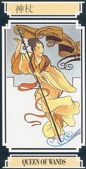  - Golden Dragon Tarot - Ȩ - Queen Of Wands