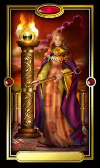 Ѥ - Gilded Tarot - Ȩ - Queen Of Wands