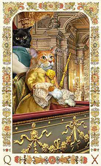 ˲è - Baroque Bohemian Cats Tarot - Ȩ - Queen Of Wands