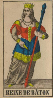 1JJʿ1870 - 1JJ Swiss Tarot 1870 - Ȩ - Queen Of Wands