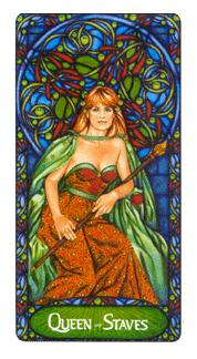  - Art Nouveau Tarot - Ȩ - Queen Of Wands