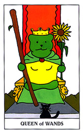 小熊塔罗牌 - gummy bear tarot - 权杖王后 - queen of wands