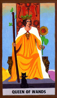 ɫΰ - Golden Rider Tarot - Ȩ - Queen Of Wands