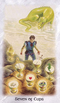  - The Celtic Dragon Tarot - ʥ - Seven Of Cups