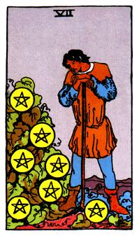 ¡ΰ - Rider Waite Tarot - Ǯ - Seven Of Pentacles