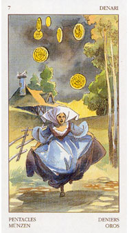 ո - Tarot of The Renaissance - Ǯ - Seven Of Pentacles