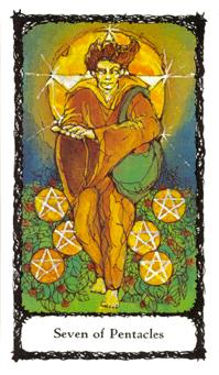 ʥõ - Sacred Rose Tarot - Ǯ - Seven Of Pentacles