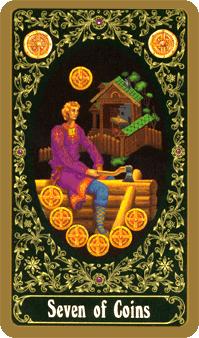  - Russian Tarot - Ǯ - Seven Of Pentacles