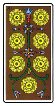 ˹ - Oswald Wirth Tarot - Ǯ - Seven Of Pentacles