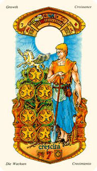 ˹ - Stella Tarot - Ǯ - Seven Of Pentacles