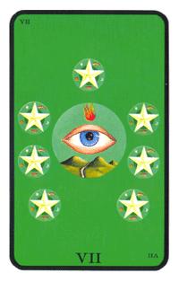 Ů - Tarot of the Witches - Ǯ - Seven Of Pentacles