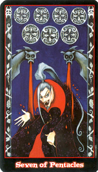 Ѫ - Vampire Tarot - Ǯ - Seven Of Pentacles