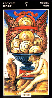  - Illuminate Ancient Tarots - Ǯ - Seven Of Pentacles