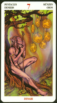  - Celtic Tarot - Ǯ - Seven Of Pentacles