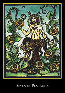 羫 - The World Spirit Tarot - Ǯ - Seven Of Pentacles