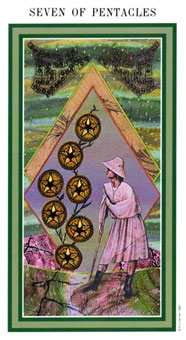 Ȼ - The Enchanted Tarot - Ǯ - Seven Of Pentacles