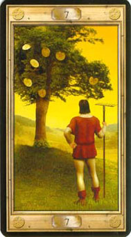 ͼԿΰ - Pictorial Key Tarot - Ǯ - Seven Of Pentacles