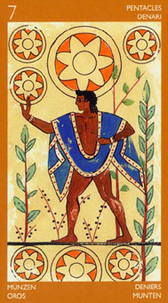 ³ - Etruscan Tarot - Ǯ - Seven Of Pentacles