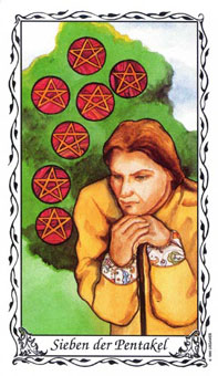 ޵ - Das Hudes Tarot - Ǯ - Seven Of Pentacles