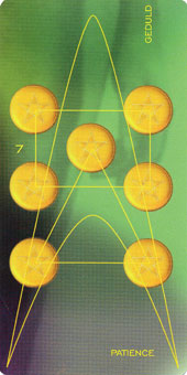 ǵﰲ - Adrian Tarot - Ǯ - Seven Of Pentacles