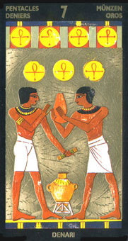  - Nefertaris Tarot - Ǯ - Seven Of Pentacles