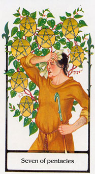 ž - Tarot Of The Old Path - Ǯ - Seven Of Pentacles