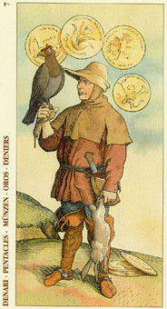 Ŷ - Tarot of Durer - Ǯ - Seven Of Pentacles