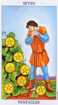 ΰ - Radiant Rider-Waite Tarot - Ǯ - Seven Of Pentacles