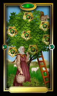 Ѥ - Gilded Tarot - Ǯ - Seven Of Pentacles