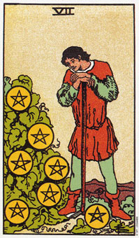 ԭʼΰ - Original Rider-Waite Tarot - Ǯ - Seven Of Pentacles