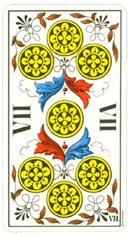 1JJʿ1974 - 1JJ Swiss Tarot 1974 - Ǯ - Seven Of Pentacles