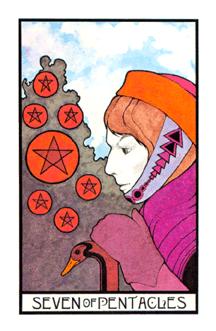 ̫ʱ - Aquarian Tarot - Ǯ - Seven Of Pentacles