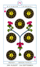  - Cagliostro Tarot - Ǯ - Seven Of Pentacles