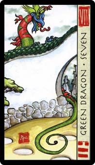 ˮ - Feng Shui Tarot - Ǯ - Seven Of Pentacles