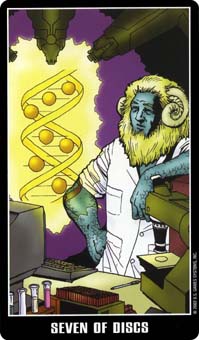 ׵ - Fradella Tarot - Ǯ - Seven Of Pentacles