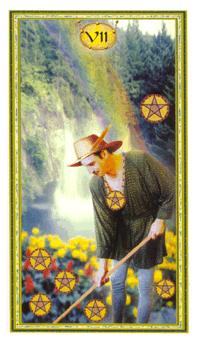 ܶ - Gendron Tarot - Ǯ - Seven Of Pentacles