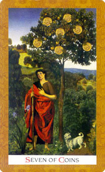 ƽʱ - Golden Tarot - Ǯ - Seven Of Pentacles