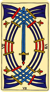  - Marseilles Tarot -  - Seven Of Swords