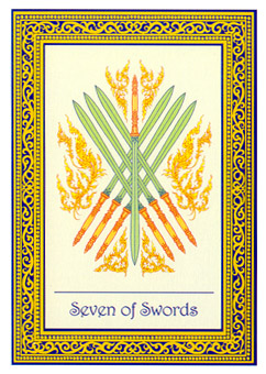 ̩ʼ - Royal Thai Tarot -  - Seven Of Swords