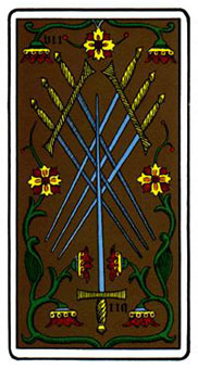 ˹ - Oswald Wirth Tarot -  - Seven Of Swords