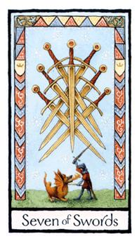 Ӣʼ - Old English Tarot -  - Seven Of Swords